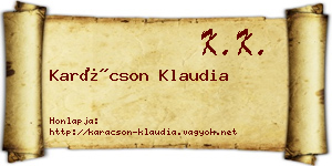 Karácson Klaudia névjegykártya